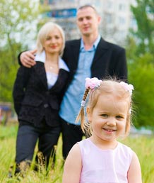 stock photo of a family with a young child